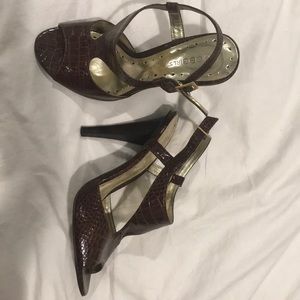 BCBG snake heels